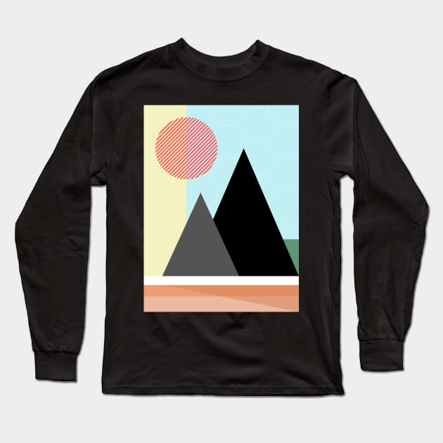 Geometric minimal landscape Long Sleeve T-Shirt by PanyaCreative